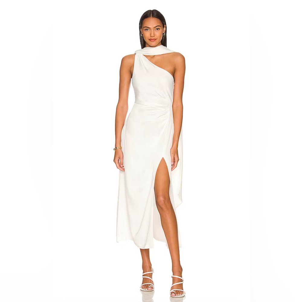 MISHA COLLECTION White One-Shoulder Dress